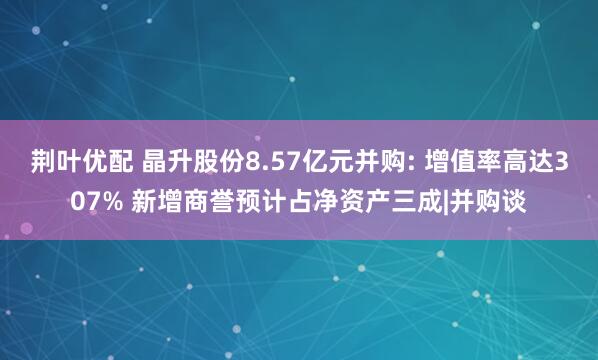 荆叶优配 晶升股份8.57亿元并购: 增值率高达307% 新增商誉预计占净资产三成|并购谈