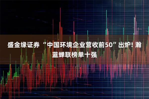 盛金缘证券 “中国环境企业营收前50”出炉! 瀚蓝蝉联榜单十强