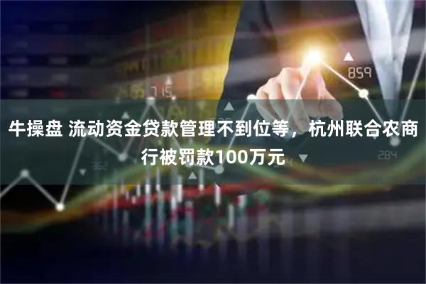 牛操盘 流动资金贷款管理不到位等，杭州联合农商行被罚款100万元